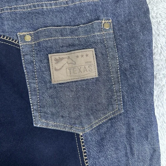 HKM Texas Dual-Tone‎ Denim Riding Jeans Men's 44 Equestrian Moto Hybrid Style - Picture 6 of 16